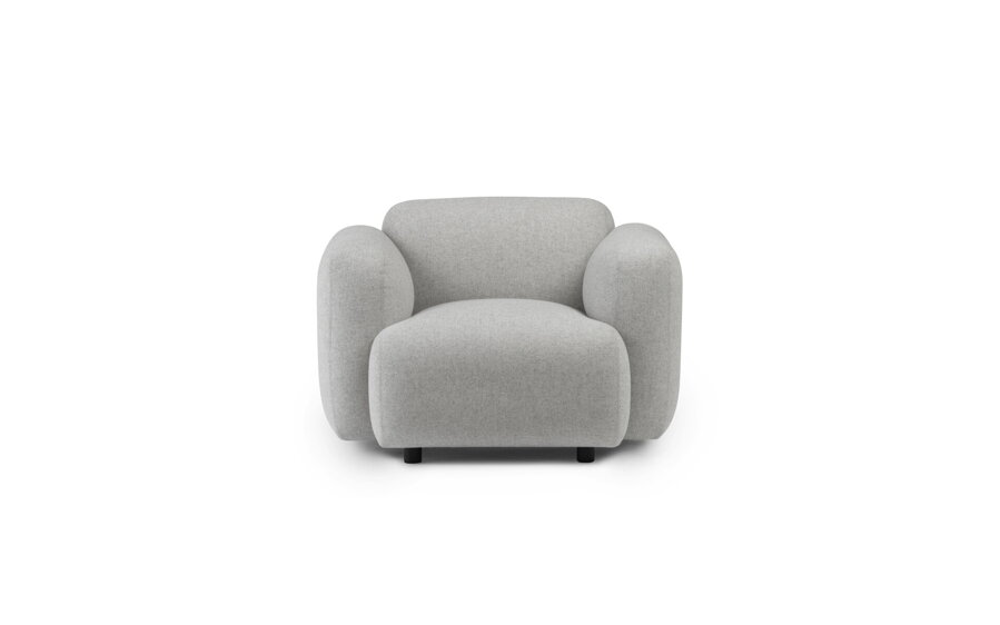 Sivé kreslo Swell Armchair.