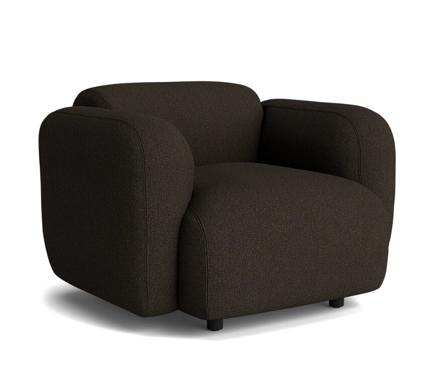 Tmavohnedé kreslo Swell Armchair.