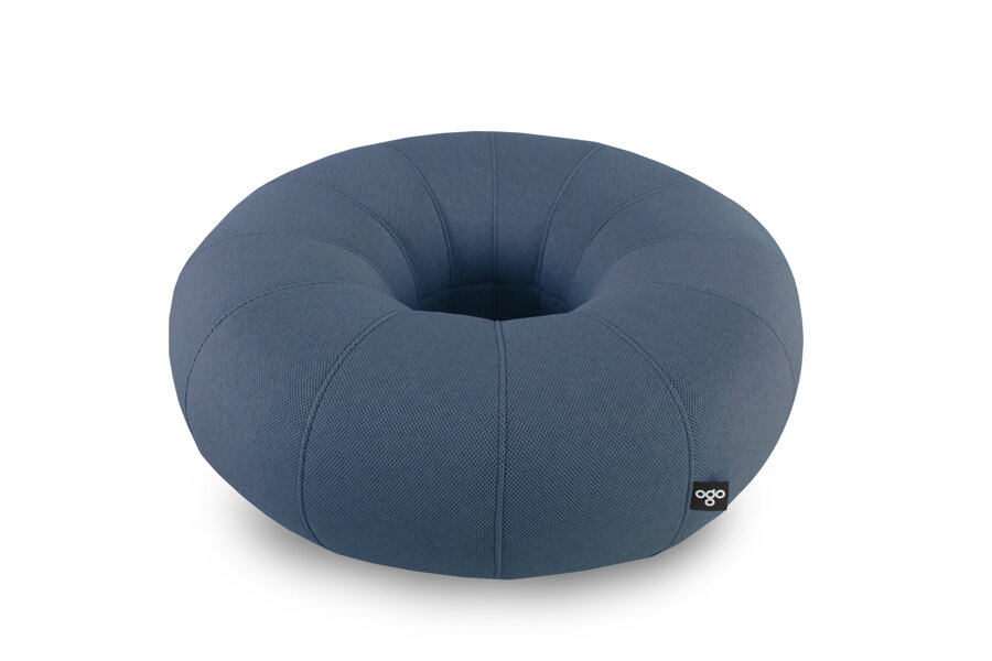 Puf Don Out v kvalite látky 3D Agora a farebnom prevedení Petrol Blue.