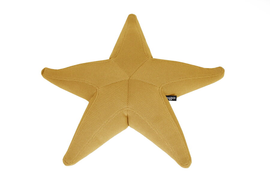 Puf Starfish v kvalite látky 3D Agora a farebnom prevedení Mustard.