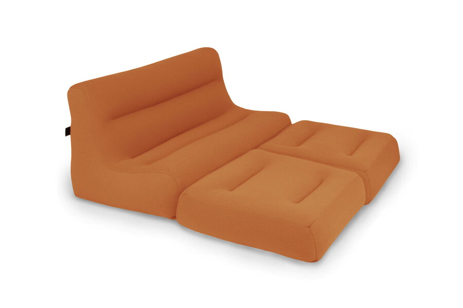2-miestne ležadlo Sit Pool v kvalite látky 3D Agora a farebnom prevedení Mustard.