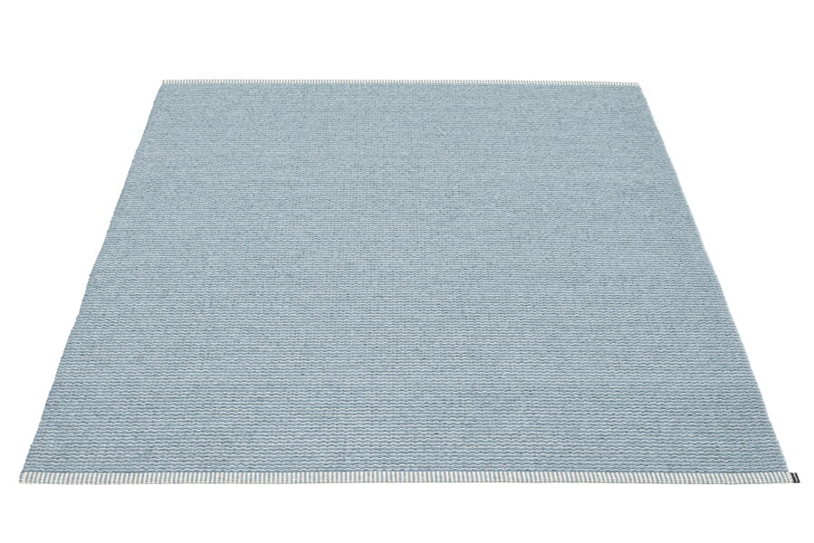 Odolný sivomodrý plastový koberec MONO Blue Fog/Dove Blue.