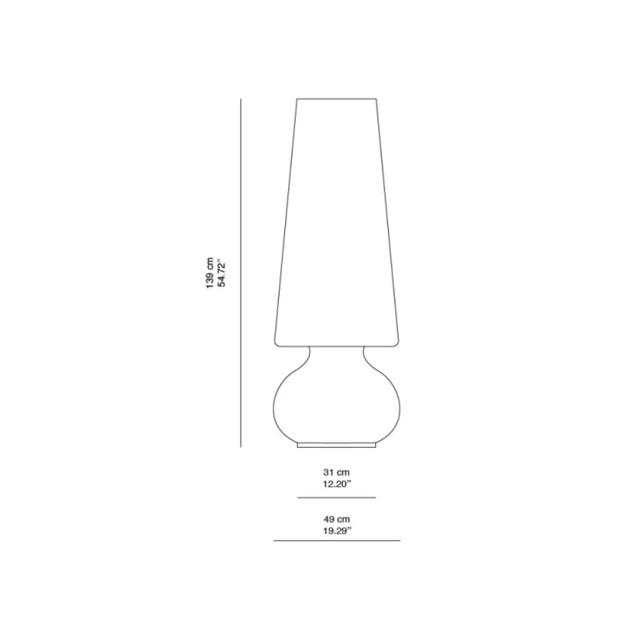 2D rozmery stojanovej lampy Fade M