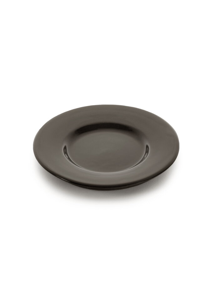 Sivohnedá porcelánová podšálka k šálke na kávu/čaj Dune s kombináciou lesklej a matnej povrchovej úpravy