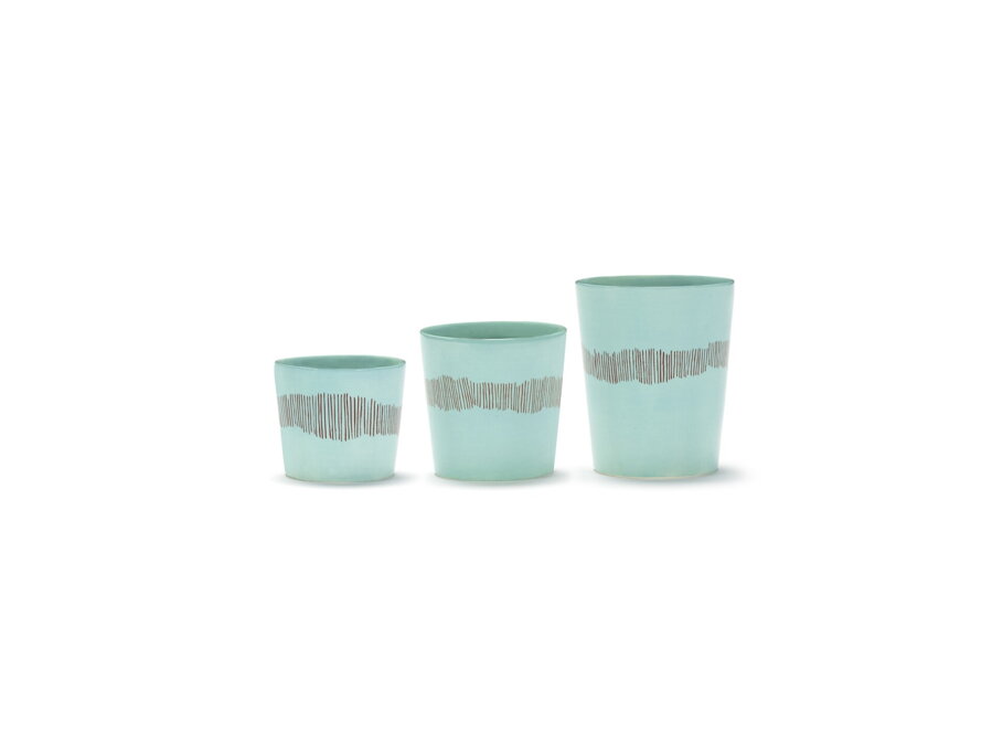 Feast Azure Red Stripes tea csésze – világoskék/piros