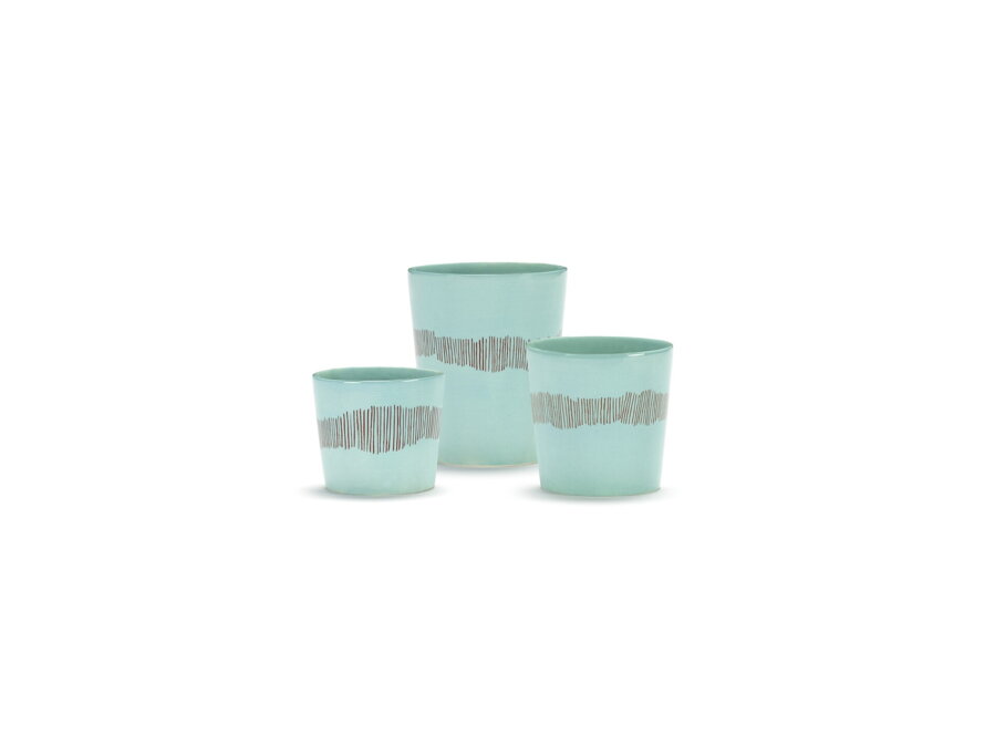 Feast Azure Red Stripes tea csésze – világoskék/piros
