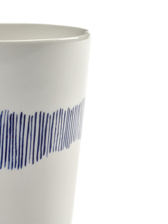 Feast White Blue Stripes tea csésze – fehér/kék