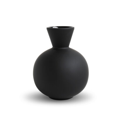 Keramická váza Trumpet, nízka – čierna