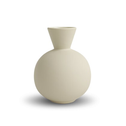 Keramická váza Trumpet, nízka – krémová