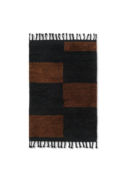 Tkaný koberec Mara, malý – čierny/hnedý